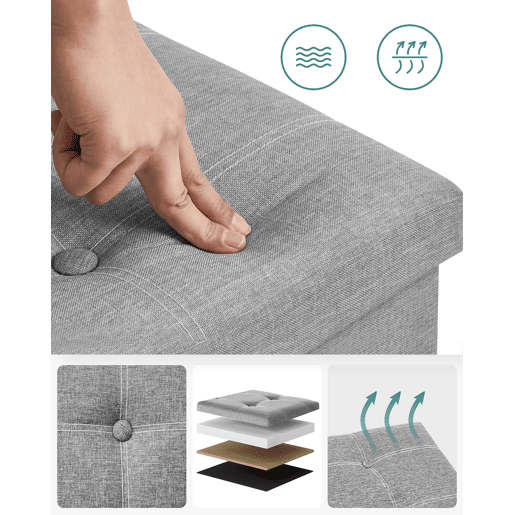 Dobrável POUF, cinzento claro Dobrável POUF, cinzento claro