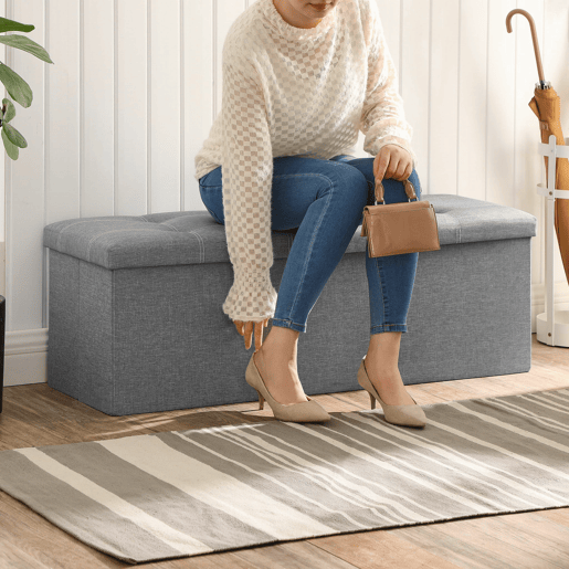 Dobrável POUF, cinzento claro Dobrável POUF, cinzento claro