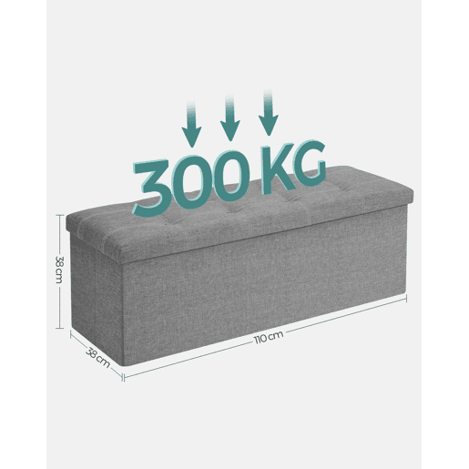 Dobrável POUF, cinzento claro Dobrável POUF, cinzento claro