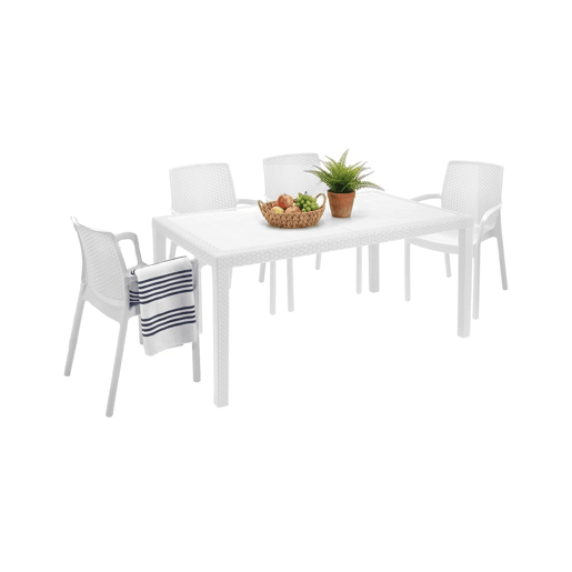 Conjunto de sofás para jardim 4 lugares em plástico Conjunto de sofás para jardim 4 lugares em plástico