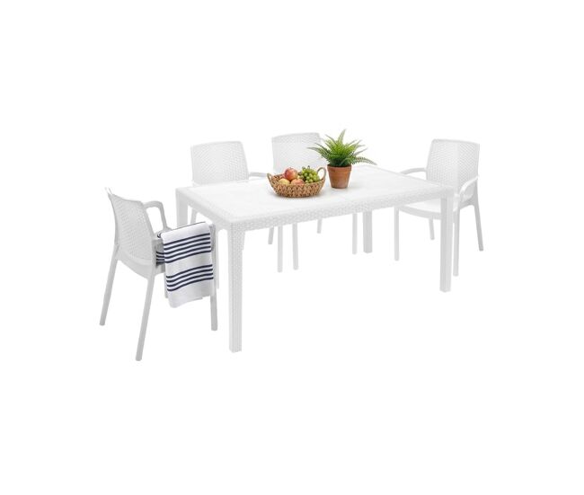 Conjunto de jardín para 4 personas de plástico