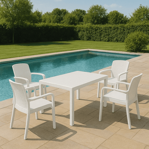 Conjunto de sofás para jardim 4 lugares em plástico Conjunto de sofás para jardim 4 lugares em plástico