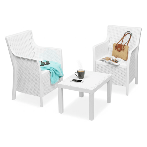 Conjunto de sala de estar exterior 2 lugares em plástico