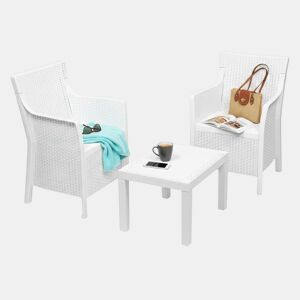 Conjunto de sala de estar exterior 2 lugares em plástico