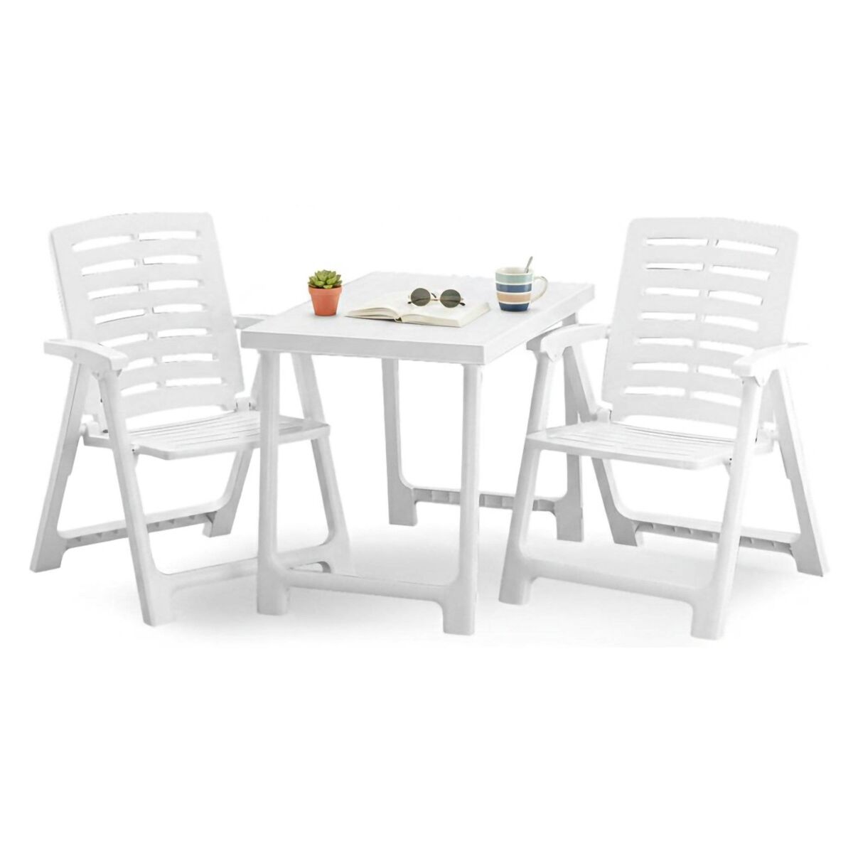Set de salón de exterior de 2 plazas en plástico