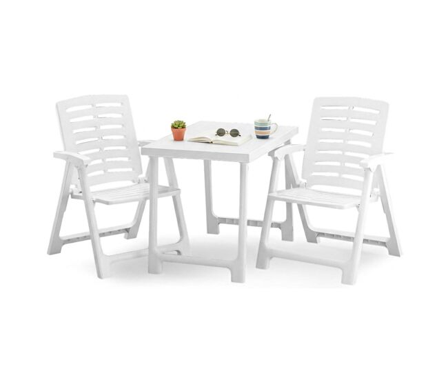Set de salón de exterior de 2 plazas en plástico