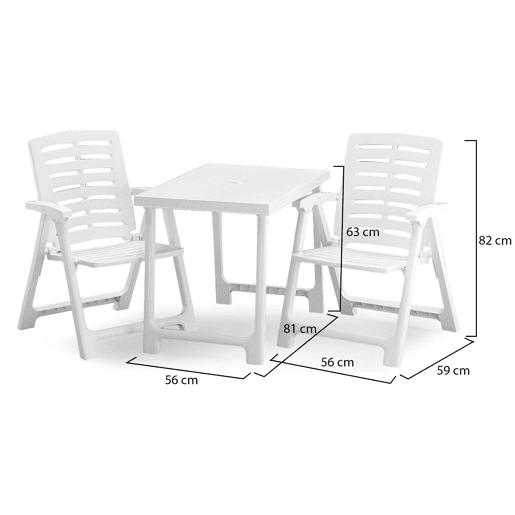 Conjunto de Sala de Estar para Exterior 2 Lugares em Plástico