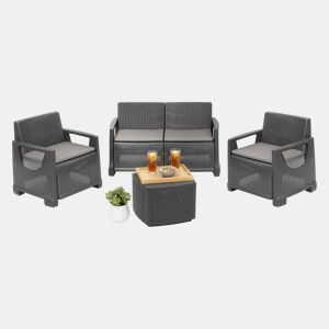 Conjunto para jardim 4 lugares em plástico