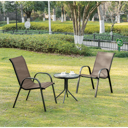 CONJUNTO DE CADEIRAS DE JARDIM de 4 unidades, cinzento escuro
