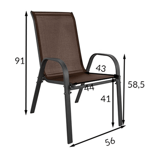 CONJUNTO DE CADEIRAS DE JARDIM de 4 unidades, cinzento escuro