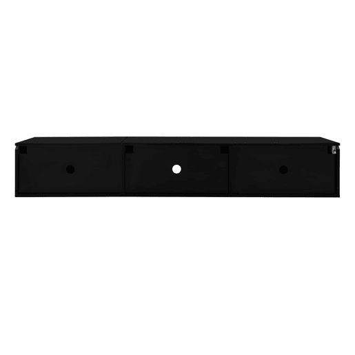 Móvel de TV 180 cm - Superfície brilhante, com iluminação LED de 16 cores, montável na parede - Preto, Branco