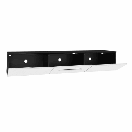 Móvel de TV 180 cm - Superfície brilhante, com iluminação LED de 16 cores, montável na parede - Preto, Branco