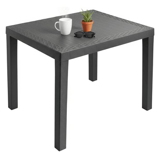 Mesa de exterior para 4 lugares em plástico Mesa de exterior para 4 lugares em plástico