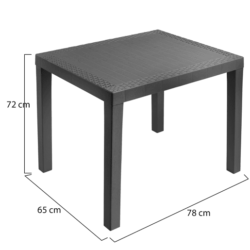Mesa de exterior para 4 lugares em plástico Mesa de exterior para 4 lugares em plástico