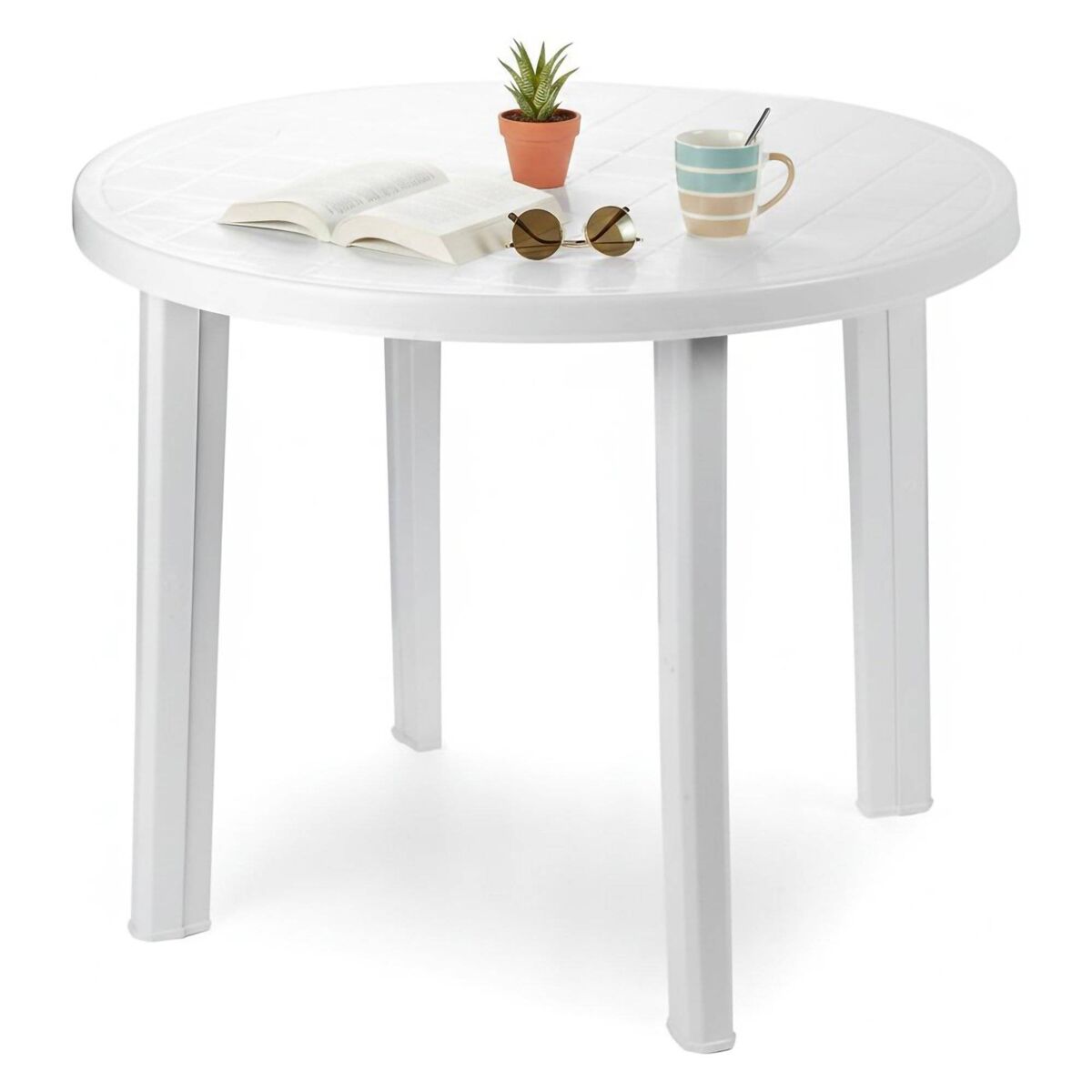 Mesa de exterior de 4 plazas de plástico