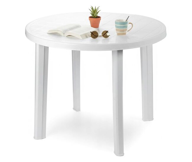 Mesa de exterior de 4 plazas de plástico