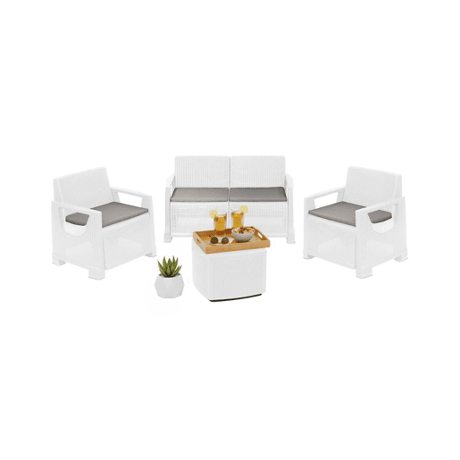 Conjunto de jardim para 4 pessoas em plástico