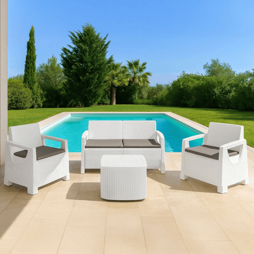 Conjunto de jardim para 4 pessoas em plástico
