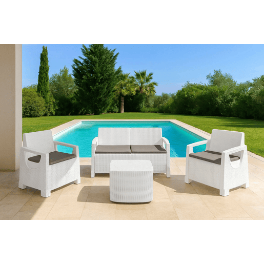 Conjunto de jardim para 4 pessoas em plástico