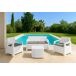 Conjunto de salón de exterior 4 plazas en plástico Conjunto de salón de exterior 4 plazas en plástico Blanco