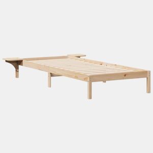 Estrutura de cama de solteiro para adultos com Mesas Laterais Natural 80 x 210 cm