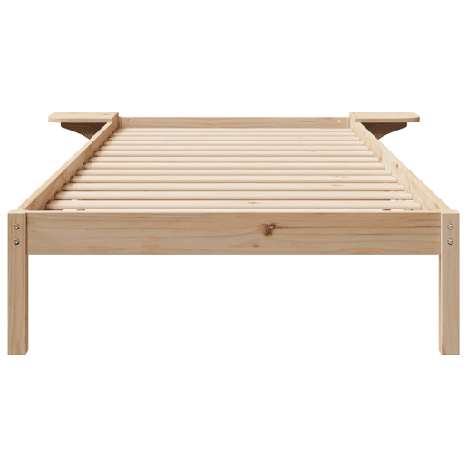 Estrutura de cama de solteiro para adultos com Mesas Laterais Natural 80 x 210 cm
