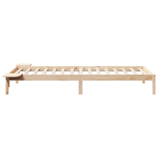 Estrutura de cama de solteiro para adultos com Mesas Laterais Natural 80 x 210 cm