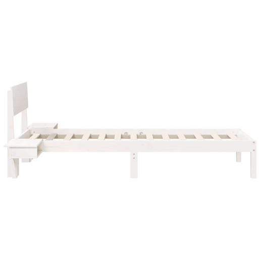 Estrutura de cama de solteiro para adultos - Branco 75 x 190 cm Madeira de Pinheiro Sólida