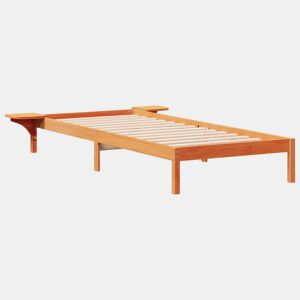 Estrutura de cama de solteiro para adultos com Mesas Laterais Marrom Cera 80 x 220 cm