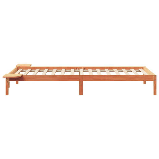 Estrutura de cama de solteiro para adultos com Mesas Laterais Marrom Cera 80 x 220 cm
