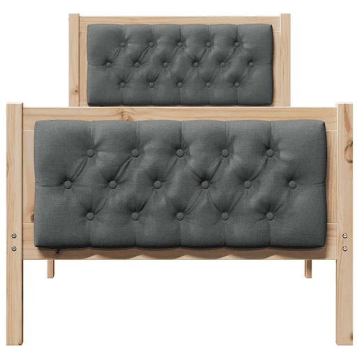 Estrutura de cama de solteiro para adultos com cabeceira Cinza Escuro 80 x 200 cm