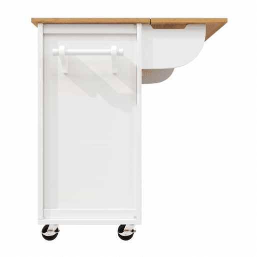 Ilha de cozinha 120x73x93cm - carrinho extraível com rodas, 2 portas, 4 gavetas, prateleiras ajustáveis, branco