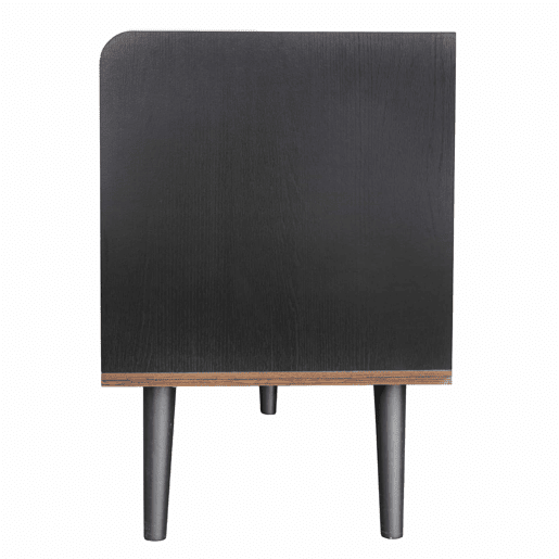 Móvel de TV 160 cm - Com 2 gavetas, 2 portas de correr, design elegante - Preto