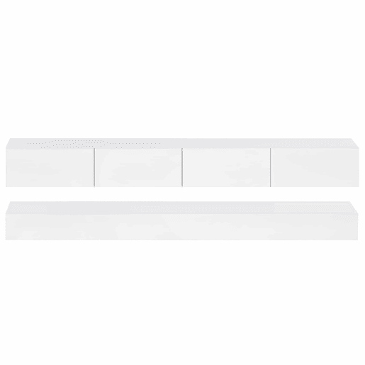 Móvel para TV LED 130x33x15 cm - Com 2 armários, 4 gavetas grandes, iluminação LED de 16 cores - Branco Móvel para TV LED 130x33x15 cm - Com 2 armários, 4 gavetas grandes, iluminação LED de 16 cores - Branco