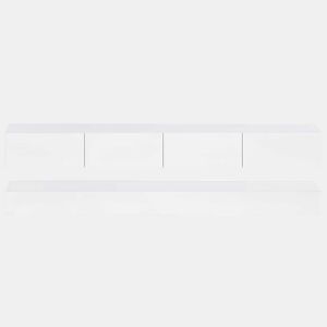 Móvel para TV LED 130x33x15 cm - Com 2 armários, 4 gavetas grandes, iluminação LED de 16 cores - Branco