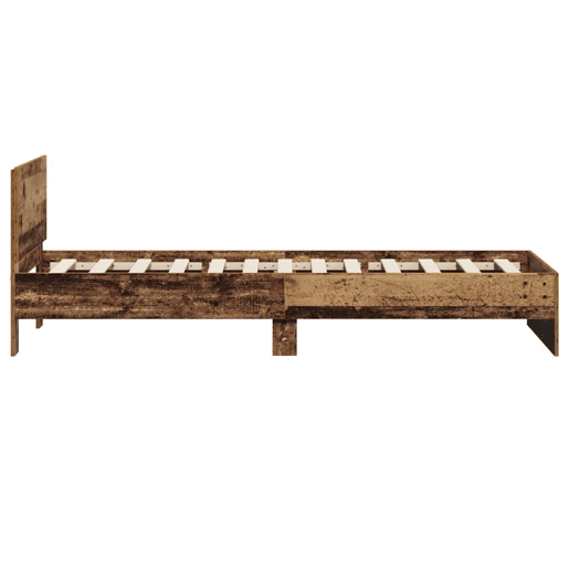 Estrutura de cama de solteiro para adultos Madeira antiga 90 x 190 cm Madeira processada