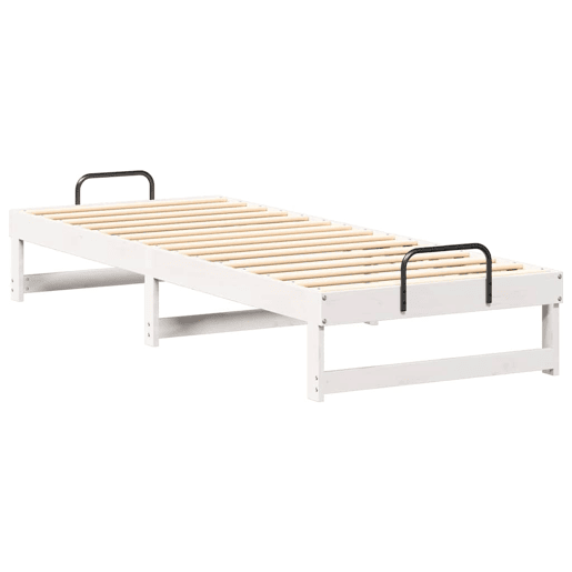 Estrutura de cama de solteiro para adultos - Branco 80 x 210 cm Madeira de Pinheiro Sólida