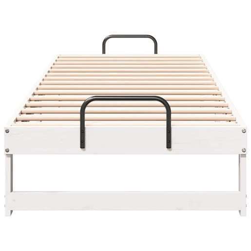 Estrutura de cama de solteiro para adultos - Branco 80 x 210 cm Madeira de Pinheiro Sólida