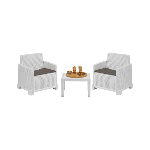 Conjunto de jardim 2 lugares em plástico