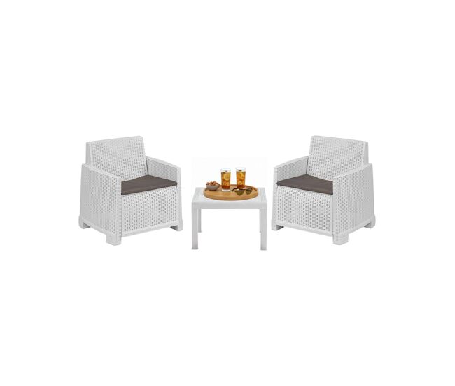 Set de salón de exterior 2 plazas en plástico