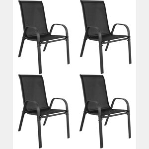 Conjunto de cadeiras de jardim de 2 peças, preto