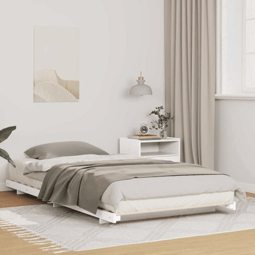 Estrutura de cama de chão simples e minimalista - Branco 80 x 220 cm