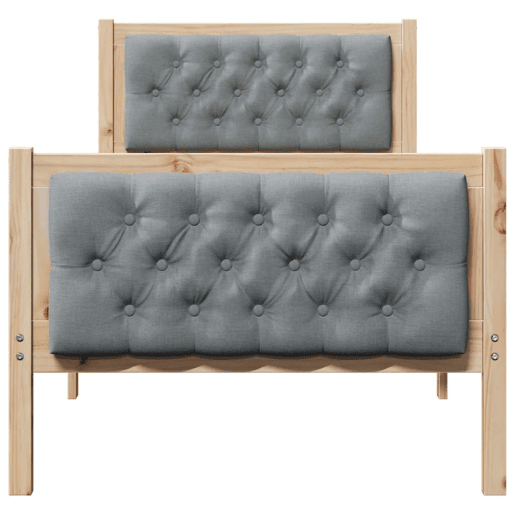 Estrutura de cama de solteiro simple, Cinzento-claro 80 x 200 cm tecido