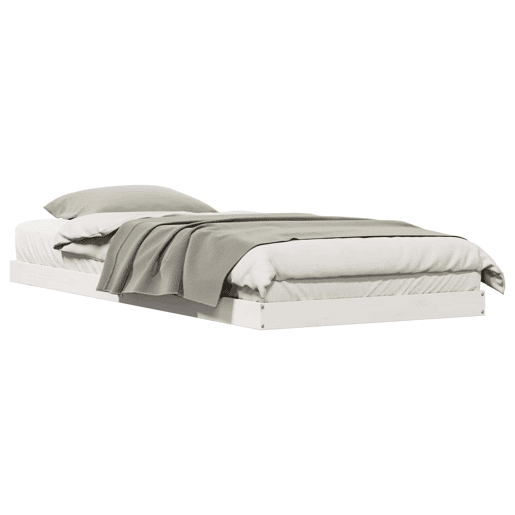 Estrutura de cama de chão de solteiro - Branco 213.5 x 104 x 9 cm