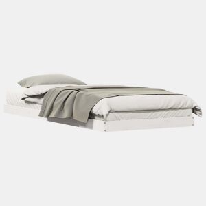 Estrutura de cama de chão de solteiro - Branco 213.5 x 104 x 9 cm