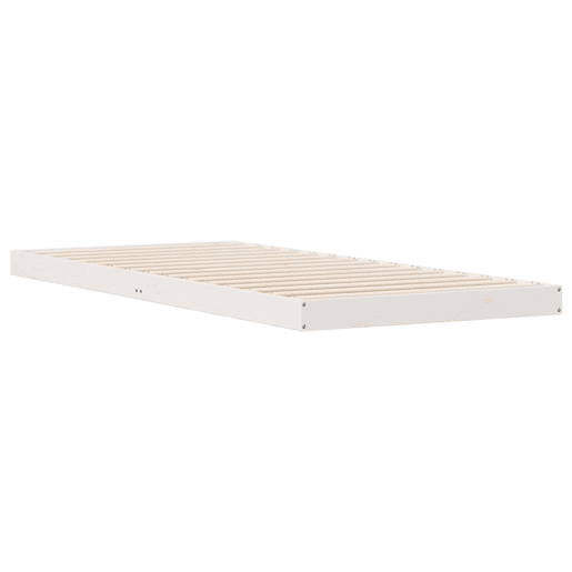Estrutura de cama de chão de solteiro - Branco 213.5 x 104 x 9 cm