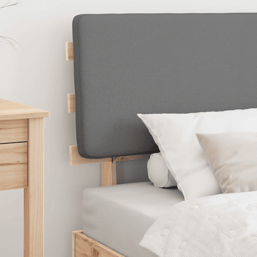 Estrutura de cama de solteiro simple com Cabeceira Estofada Cinzento-claro