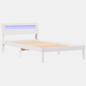 Estrutura de cama de solteiro para adultos com Cabeceira - Branco 100 x 200 cm
