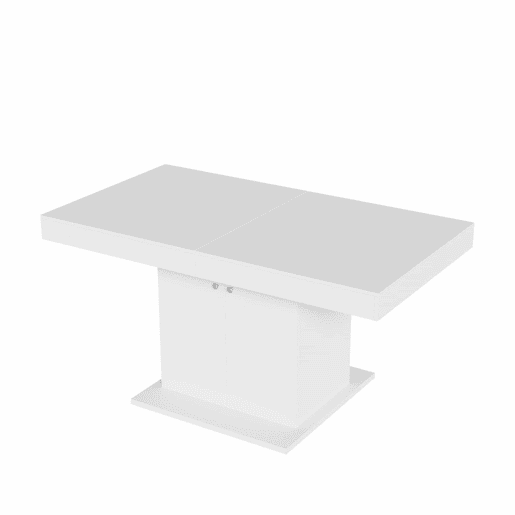 Mesa de jantar extensível - com arrumação por baixo - estilo moderno - Branco