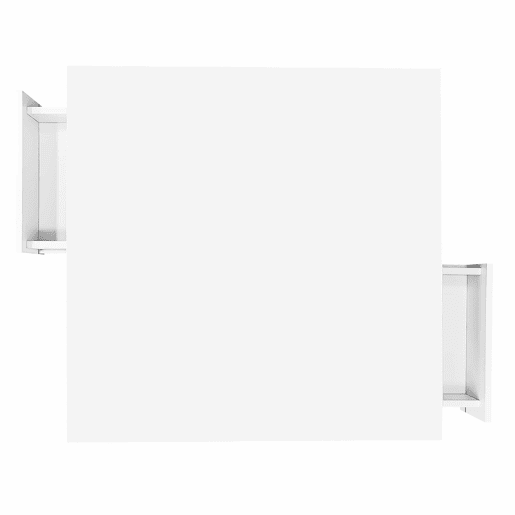 Mesa de centro com 2 gavetas - aspeto brilhante e decorações douradas - Branco Mesa de centro com 2 gavetas - aspeto brilhante e decorações douradas - Branco